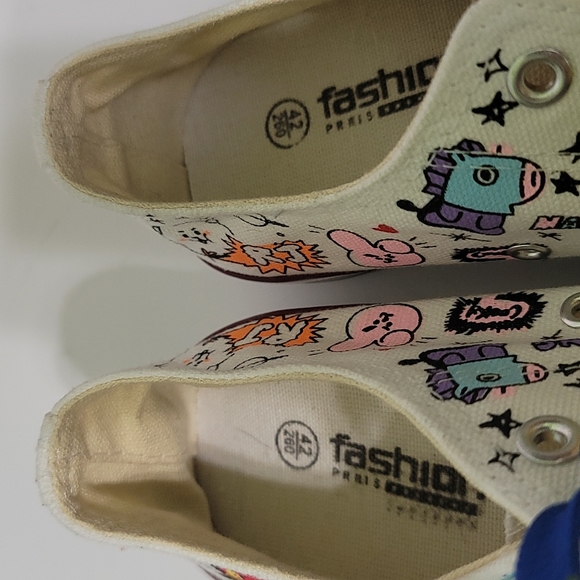 White BT21 Line Friends Tennis Shoes Shooky Mang RJ Cooky Chimmy Tata Koya - Picture 13 of 16
